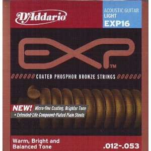  DAddario EXP Coated Acoustic Guitar Phosphor Bronze Lite 