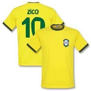 1970 Brazil Home Retro Shirt + Zico 10 (Samba Style):  