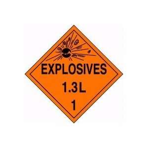  DOT Placards EXPLOSIVES 1.3L (W/GRAPHIC) 10 3/4 x 10 3/4 