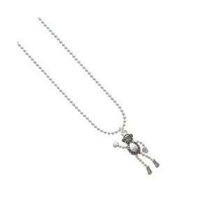  Monkey with 4 Dangle Limbs Silver Plated Ball Chain Charm 