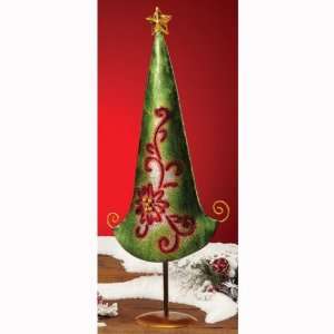  Pack of 2 Hand Sculpted Metal Unlit Christmas Table Trees 
