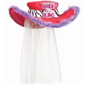   Bachelorette   Bride to Bling   Hat with Veil / Red 