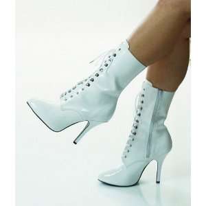 Cyber Goth White Lace Up Calf Womens BOOTS SIZE 6