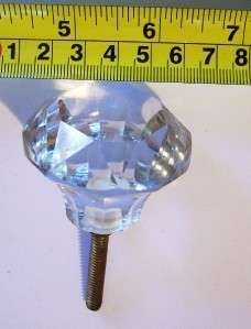 Clear Cut Crystal Glass Knob L Victorian Antique style  