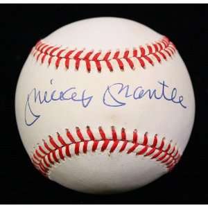  Signed Mickey Mantle Ball   Oal Psa dna: Sports & Outdoors