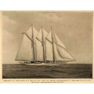  1915 Print Sea Call Schooner Yacht Sailing Ship Ocean 