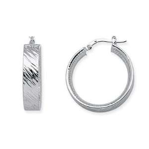   CleverEves 14K White Gold Euro Hoop Earring: CleverEve: Jewelry