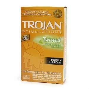 Trojan Twisted Lubricated Latex condoms with Deep Stimulating Ribs 