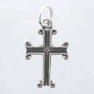  Dainty Cross Charm or Pendant in Sterling Silver, #11425 