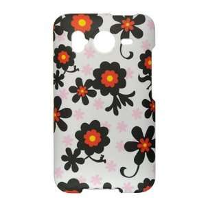   4G CRYSTAL RUBBER CASE WHITE W/ BLACK DAISY: Cell Phones & Accessories