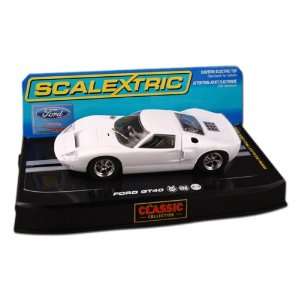  Scalextric 1:32 Slot Car Ford GT40 Mark I Plain White 