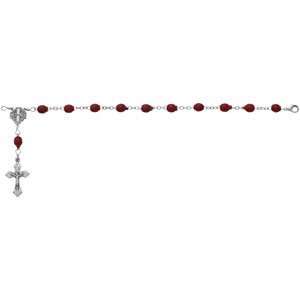 Compressed Rose Petal Rosary Bracelet From The Holy Land W/ Pewter 