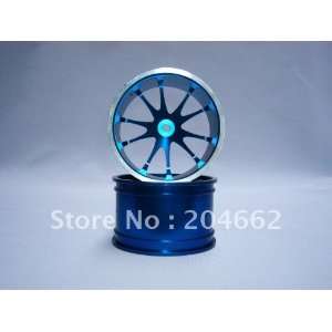  shipping blue aluminum 10 spoke wheels 1 pair whole: Toys 
