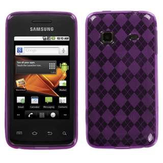 TPU Purple Argyle Silicone Gel Skin Case Cover for Samsung Galaxy 