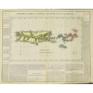  Antique Map of West Indies, 1822: Home & Kitchen