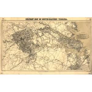 Civil War Map Military map of south eastern Virginia, A. Lindenkohl 