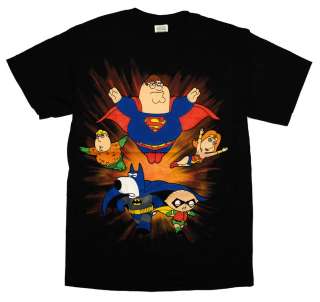 Family Guy Super Heroes Blast Off Cartoon TV Show T Shirt Tee  