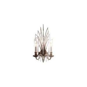 Chart House Spray Crystal Sconce in Gilded Iron with Crystal by Visual 