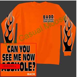 This listing is for a brand new SAFETY ORANGE Adult LONG SLEEVE t 