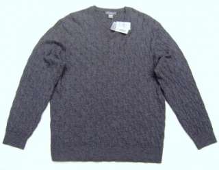 New Daniel Cremieux 100% Royal Alpaca Wool Men Sweater V Neck Cable 