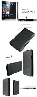 Samsung Galaxy S2 i9100 Editor Black Leather Case Skin  
