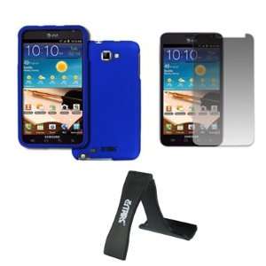  Samsung Galaxy Note I717 Rubberized Case Cover (Blue) + Mini Folding 