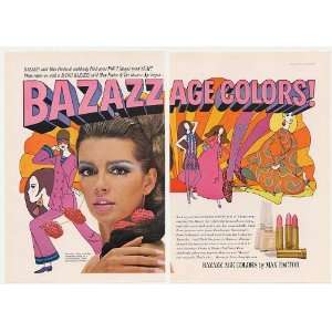  1966 Max Factor Bazazz Age Colors 2 Page Print Ad