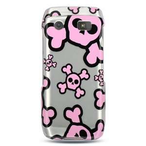   PINK SKULL DESIGN CASE COVER + LCD SCREEN PROTECTOR for BB PEARL 9100
