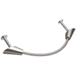  Wire and Zinc Base Threaded Pull Handle, Round Grip, Nickel Plated 