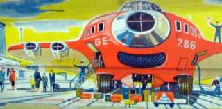 1950~TECHNOFIX ~Rare ROBOT SPACE SHIP ROCKET EXPRESS~Vintage Tin Wind 