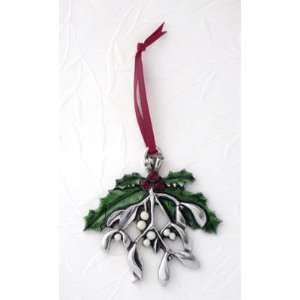  Danforth Mistletoe & Holly Pewter Ornament