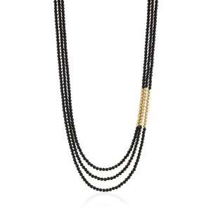  K. Amato Two Tone Black Beaded Necklace Jewelry