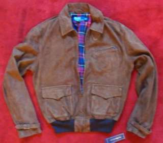 NWT Ralph Lauren POLO Suede Leather Bomber Jacket Size S IVY ROW 