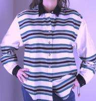 RoughRider Western Horse Theme & Stripes Blouse Shirt  