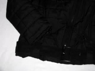 Rothschild Girls Quilted Black Fall Jacket Size 7/8 S Small Zip Front 