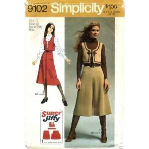  Simplicity 9102 Sewing Pattern Misses Vest Pantskirt Skirt 