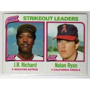 1980 Topps 206 League Leader Jr Richard   Nolan Ryan   EX 