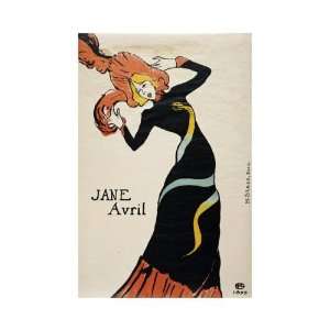  Jane Avril by Henri Toulouse Lautrec. size: 14.5 inches 