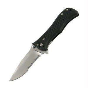  Ontario Knife Company Small Folder, Black Handle, Combo 