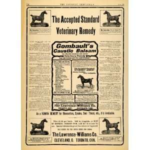   Ad Lawrence Williams Gombault Caustic Balsam Horse   Original Print Ad