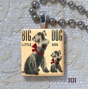 Big Dog Little Dog   Scottie Print   Scrabble Charm  