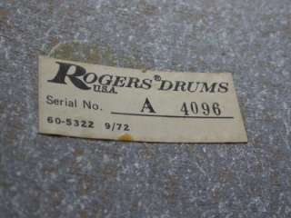 1972 ROGERS 16 FLOOR TOM DRUM SHELL in MAHOGANY CORTEX LOT #J167 