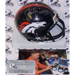  John Elway Denver Broncos Signed Mini Helmet: Sports 
