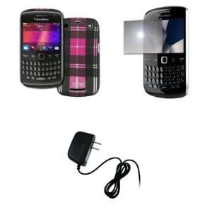 com EMPIRE BlackBerry Curve 9360 Pink Plaid Stealth Rubberized Design 