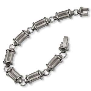  Mens Titanium Double Barrel Link Bracelet Jewelry