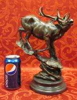 Marble Bronze Sculpture Statue Figure Rock Buck Deer Elk Stag Moose 