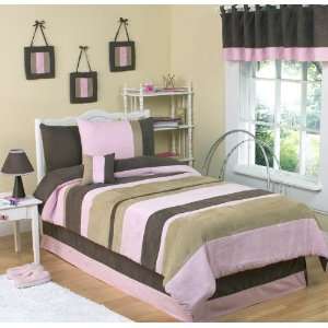  Soho Pink And Brown 4 Piece Twin Bedding Set: Home 