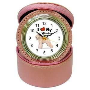  I Love My Wheaten Terrier Jewelry Case Travel Clock: Home 