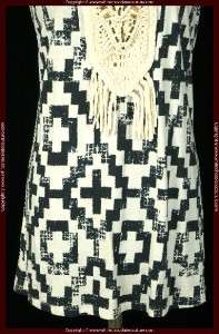 NEW $98 River Island Printed Braided Tunic Top L 10  