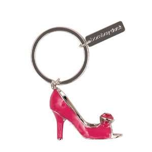 Bombay Fuchsia Peep Toe High Heel Shoe Colored Enamel Charm Key Ring 